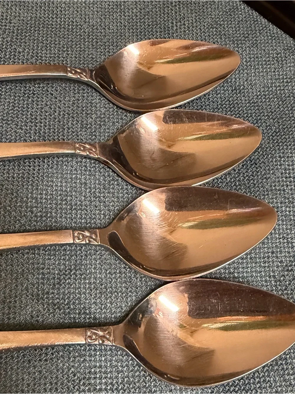 Olaf National Japan Stainless Flatware 4pc Oval Soup Spoons 7.5in